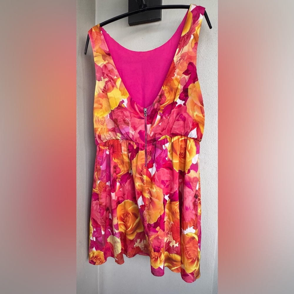Alice + Olivia Silk Watercolor Pink Floral Sleeveless Spring/Summer Dress Small - Picture 4 of 16